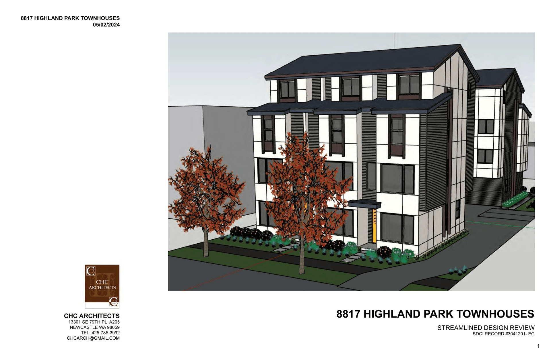 Cover drawing of 8817 9th Ave SW, from its design review packet