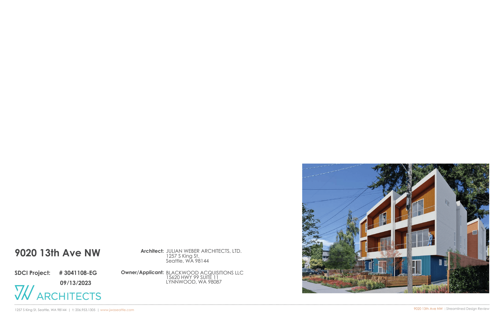 Design drawing, 9020 13th Ave NW