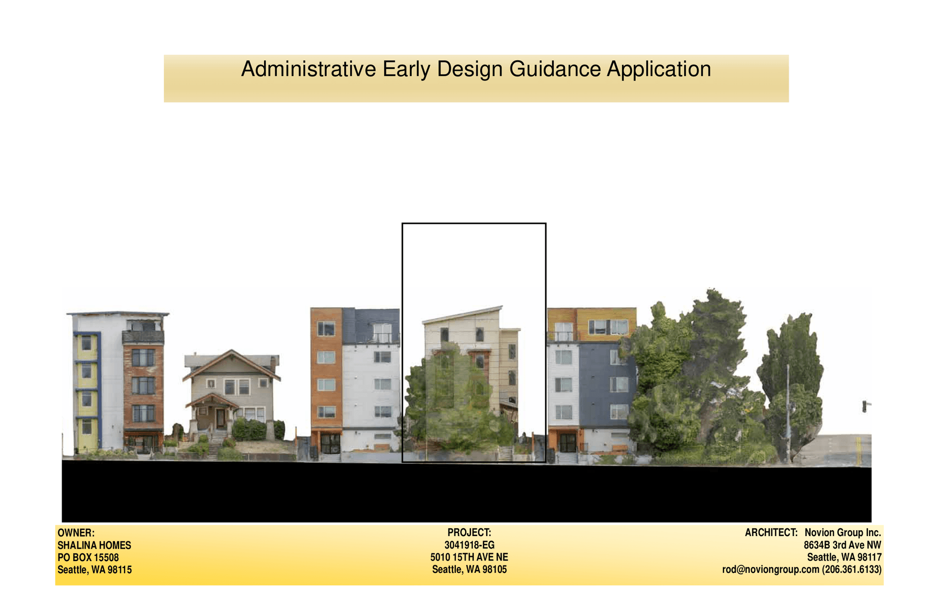 Cover drawing of 5010 15th Ave NE, from its design review packet