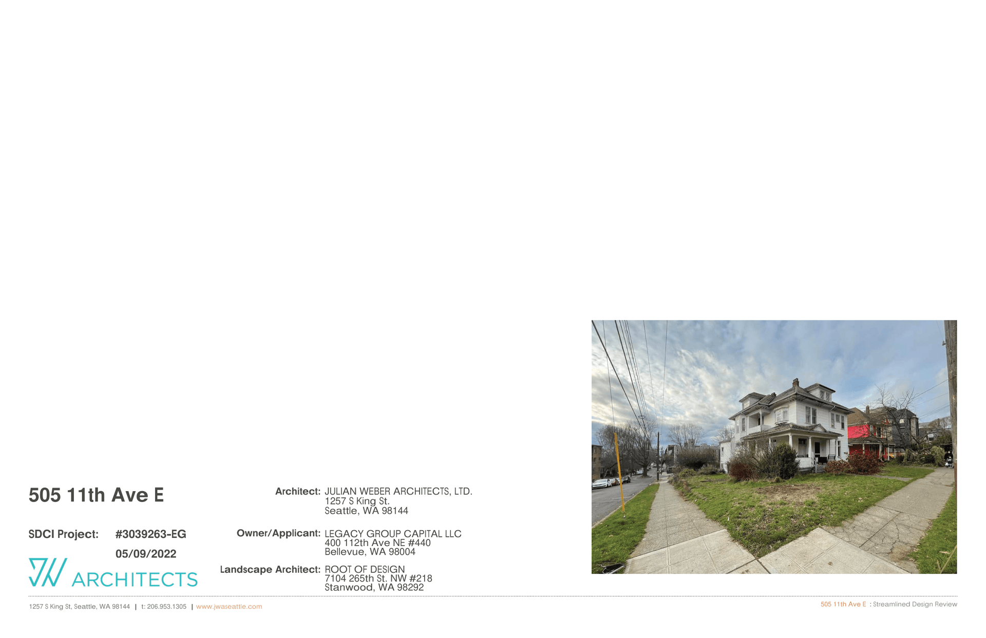 Design drawing, 505 11th Ave E