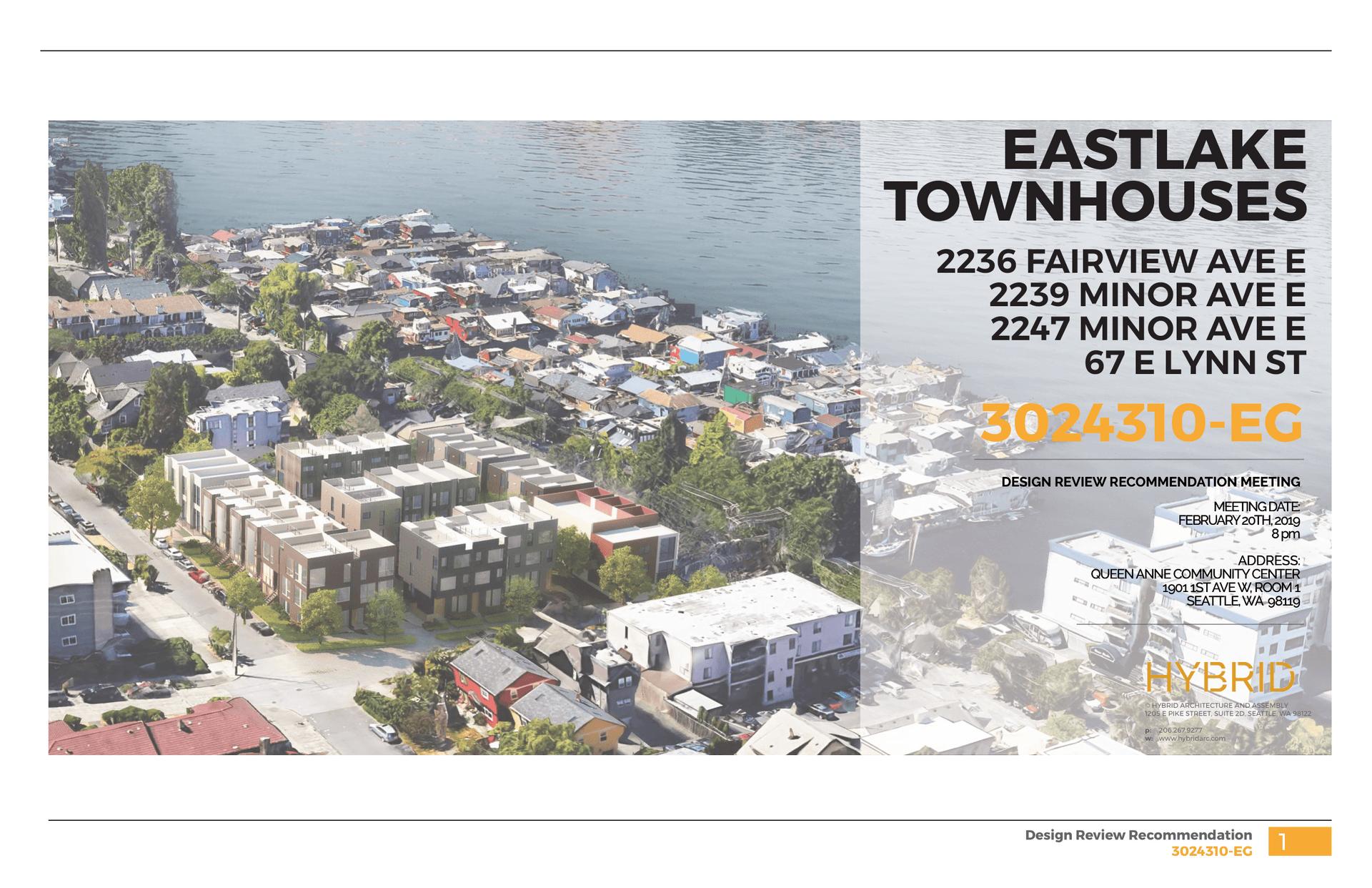 Design drawing cover for 2240 Fairview Ave E