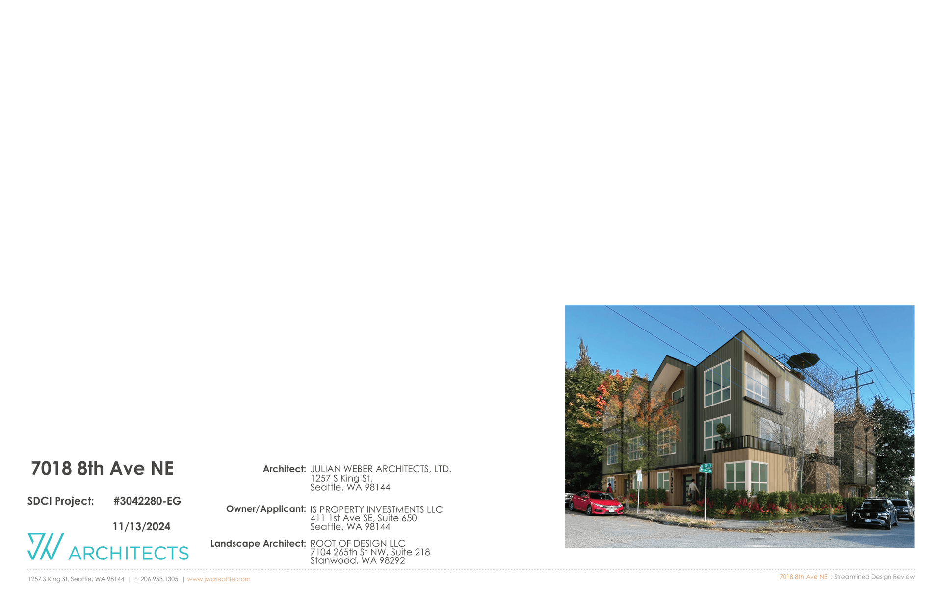 Design drawing, 7018 8th Ave NE