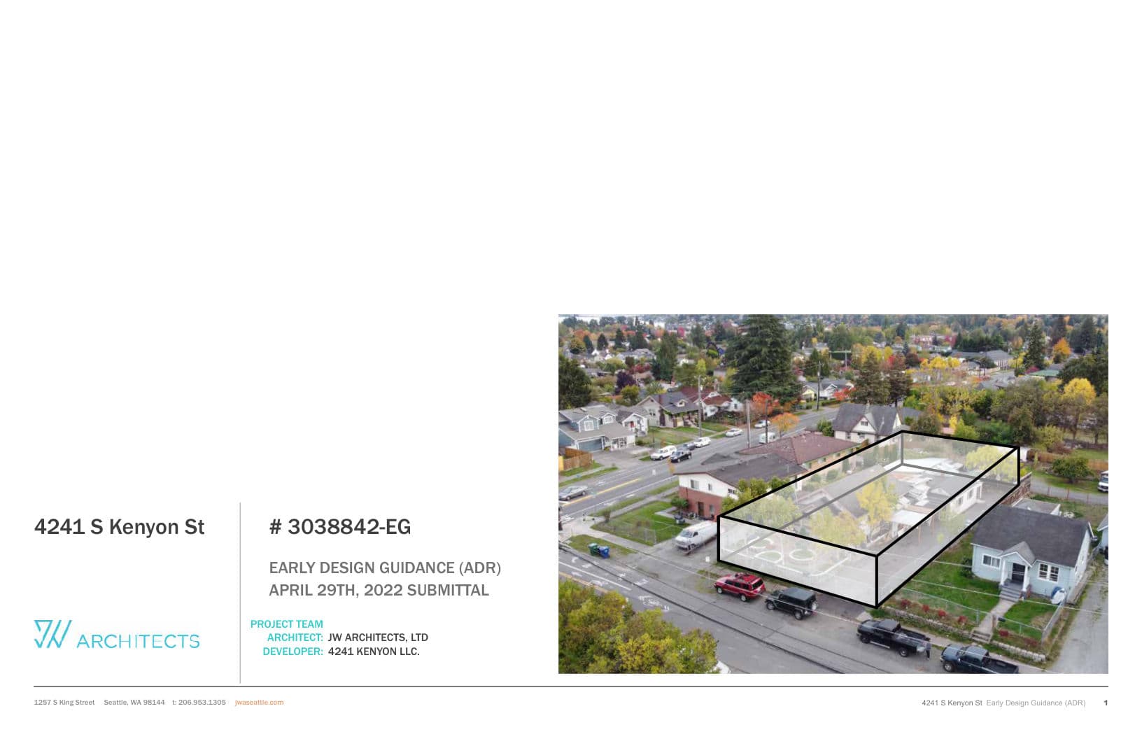 Early design guidance #3038842-EG, sheet 1
