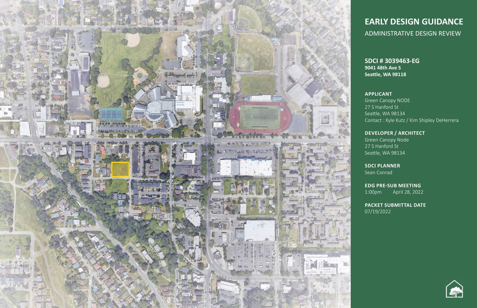 Early design guidance #3039463-EG, sheet 1 of 35