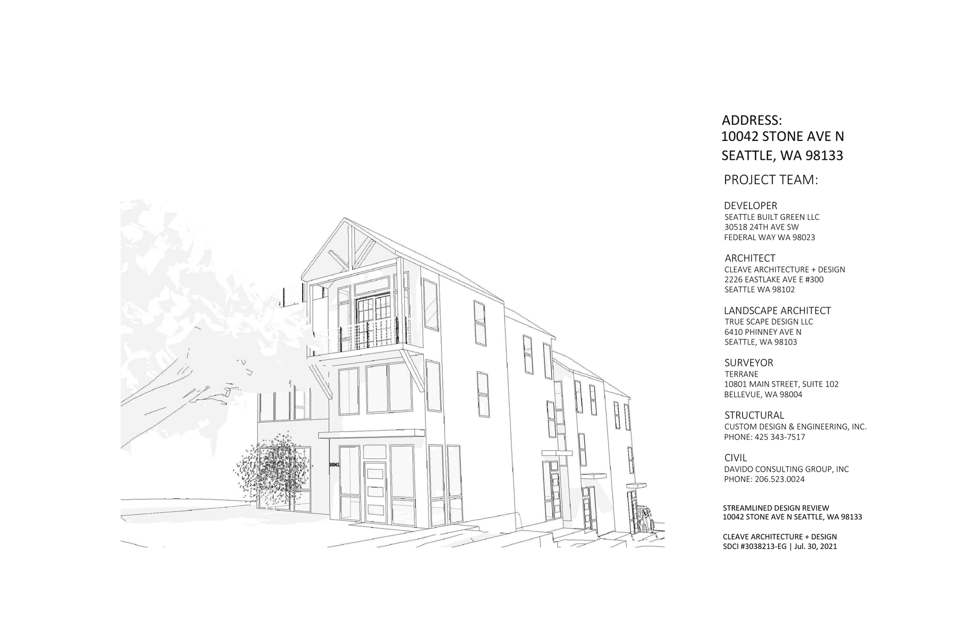 Early design guidance #3038213-EG, sheet 1 of 28