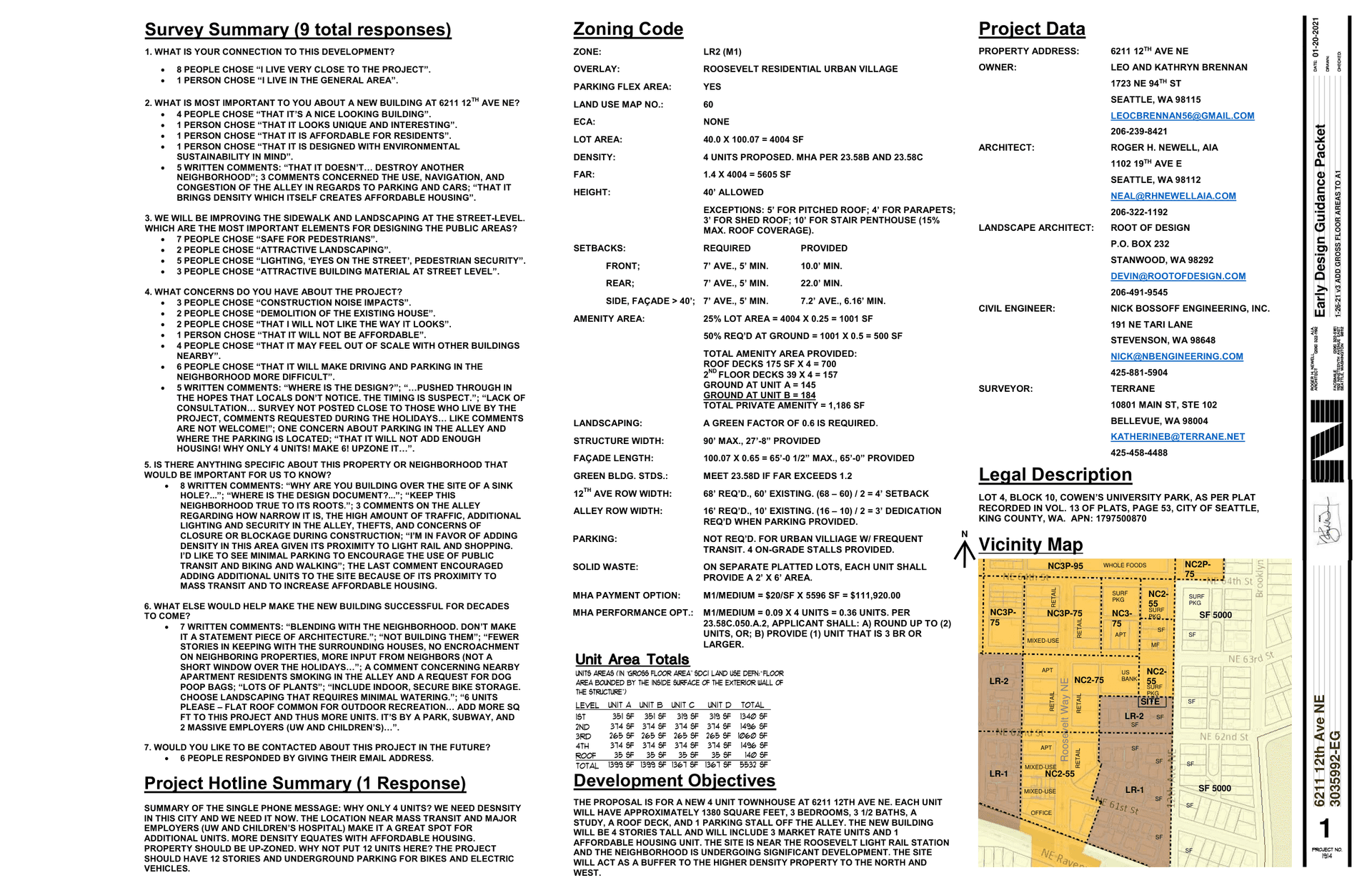 Early design guidance #3035992-EG, sheet 1 of 16