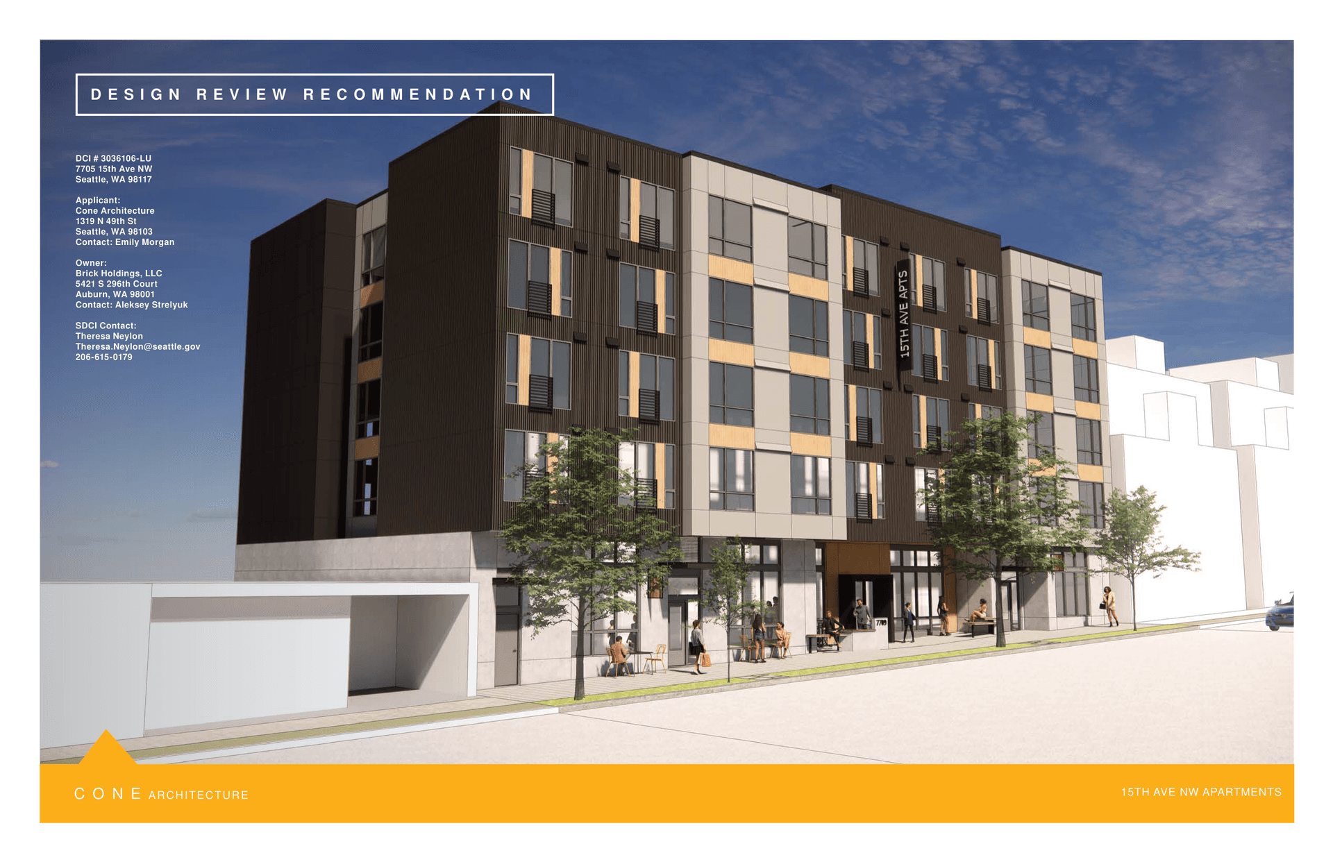 Cover drawing of 7703 15th Ave NW, from its design review packet