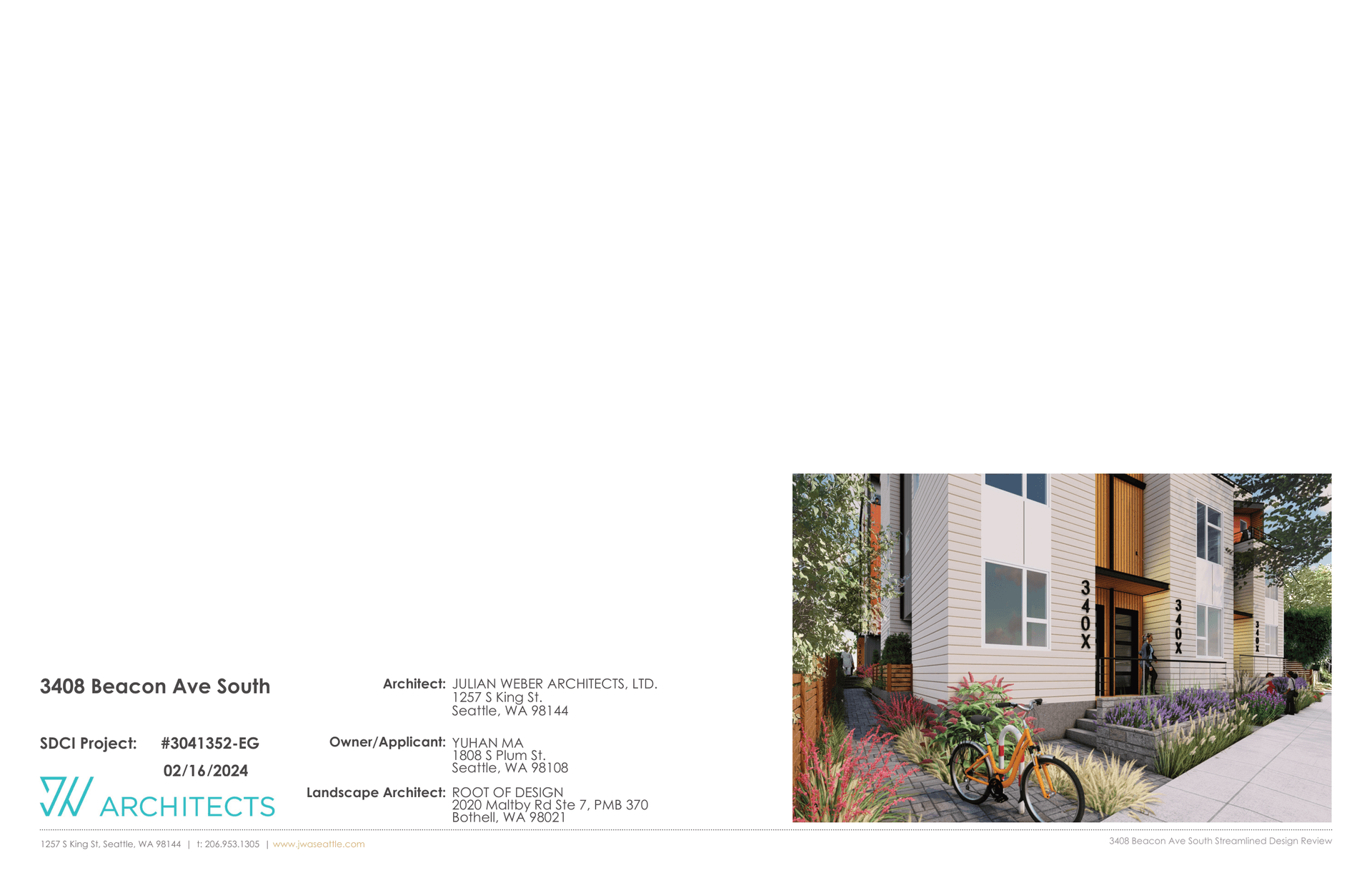 Design drawing, 3408 Beacon Ave S