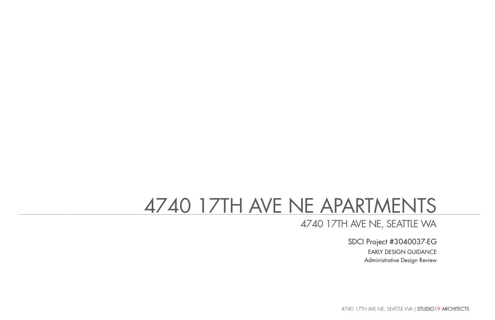 Early design guidance #3040037-EG, sheet 1 of 44