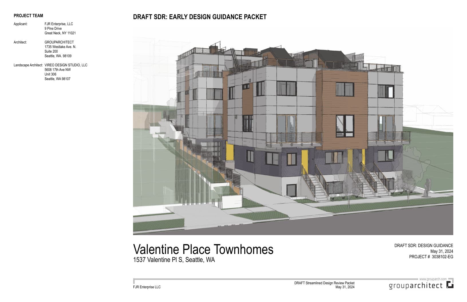 Early design guidance #3038102-EG, sheet 1 of 21