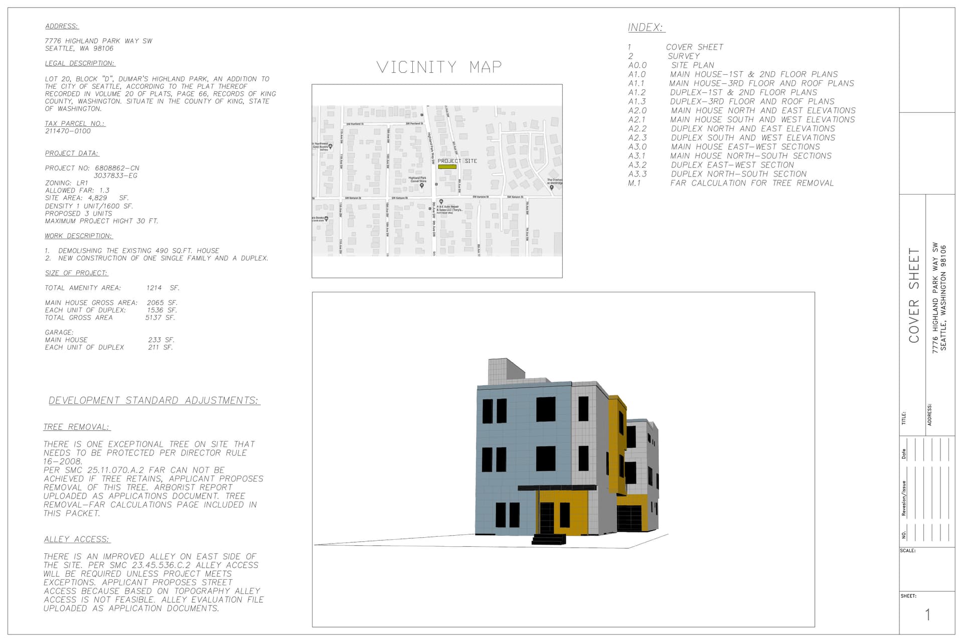 Early design guidance #3037833-EG, sheet 1 of 16
