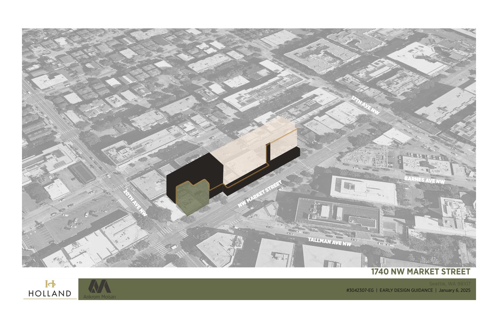 Sheet 1 of the early design guidance packet for Ballard Apartments