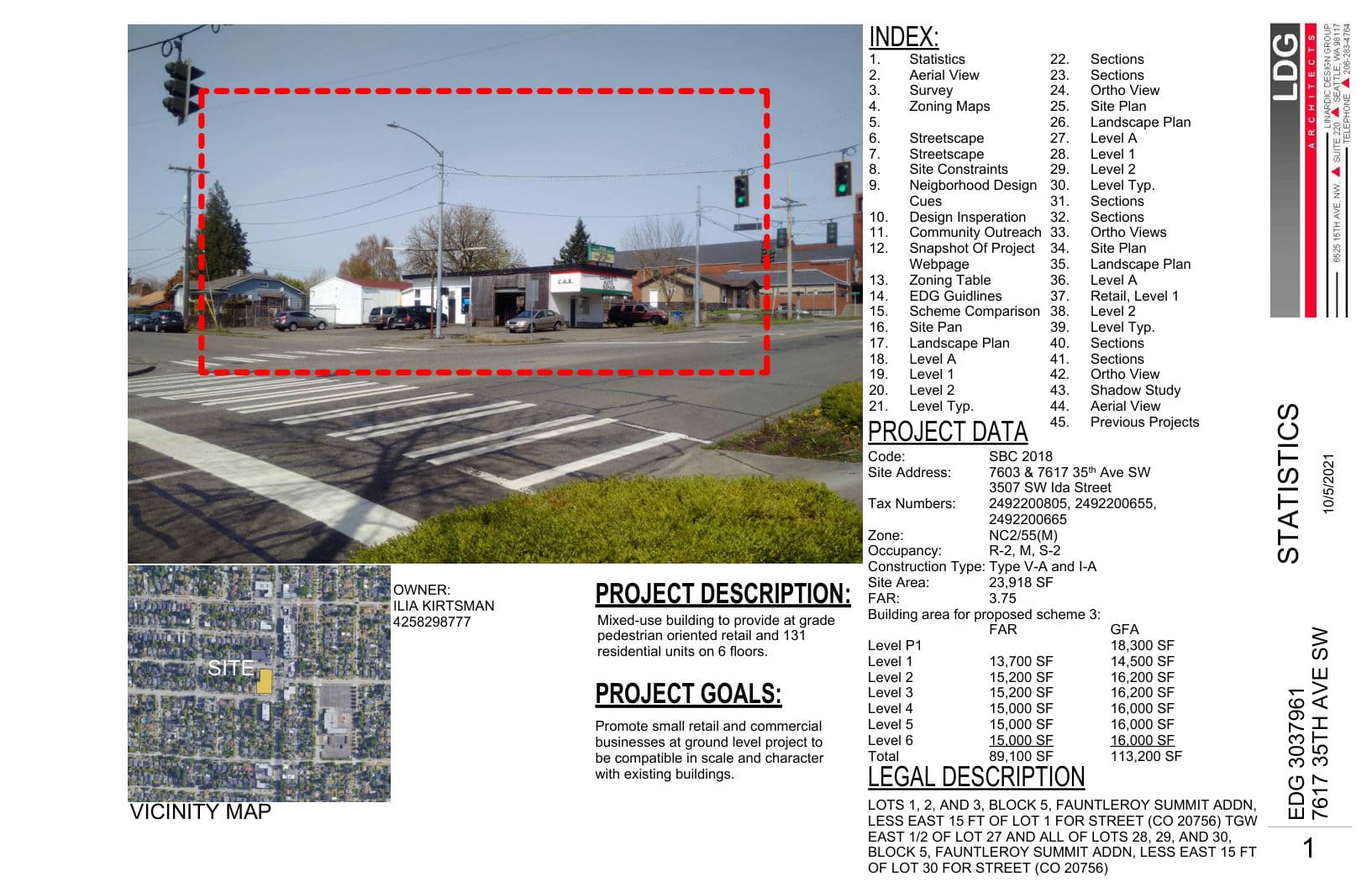 Early design guidance #3037961-EG, sheet 1 of 43