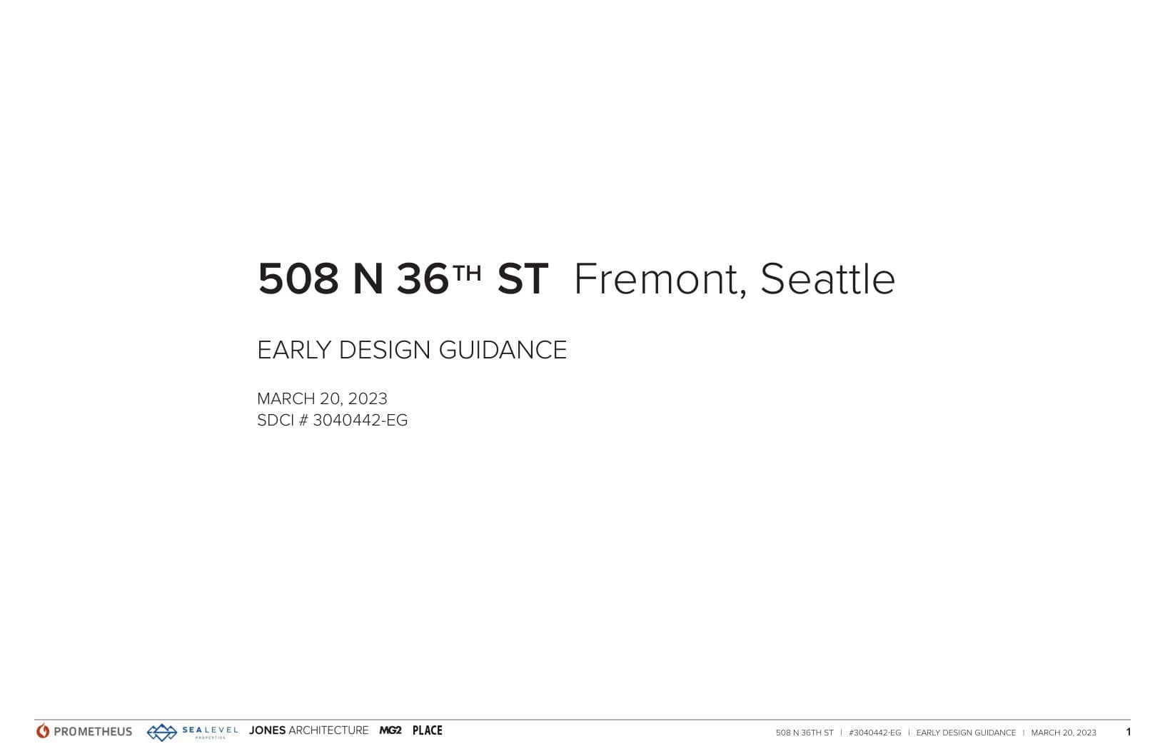 Early design guidance #3040442-EG, sheet 1 of 93