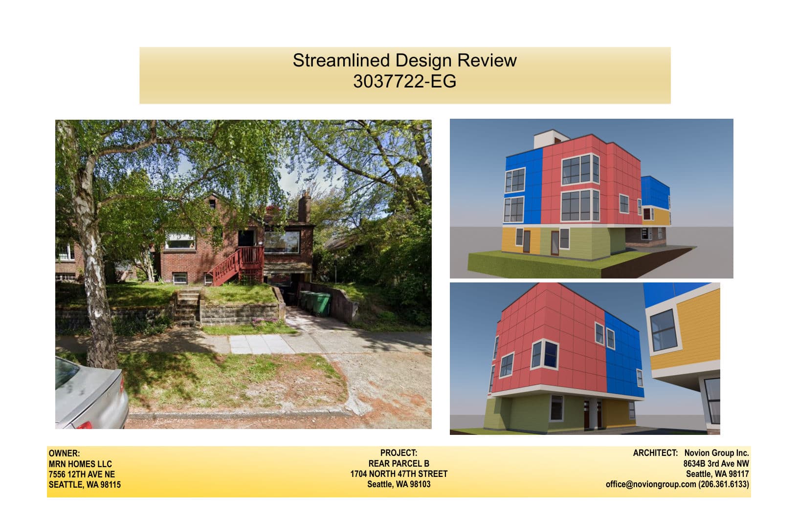 Early design guidance #3037722-EG, sheet 1