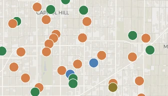 Map of active development projects in Capitol Hill