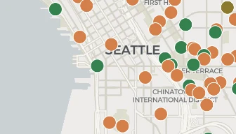 Map of active development projects in Seattle