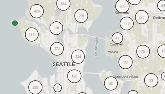 Map of tracked projects across the Seattle metro